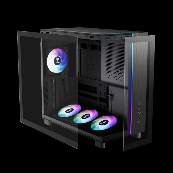 Кутия за компютър Gamdias ATLAS M4, A-RGB, USB-C, ATX - GAMDIAS-ATLAS-M4-BK