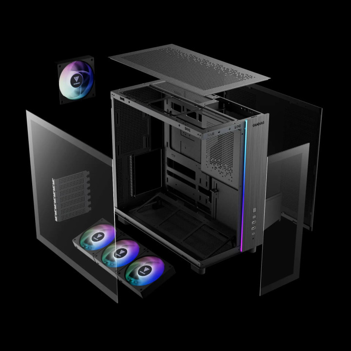 Кутия за компютър Gamdias ATLAS M4, A-RGB, USB-C, ATX - GAMDIAS-ATLAS-M4-BK
