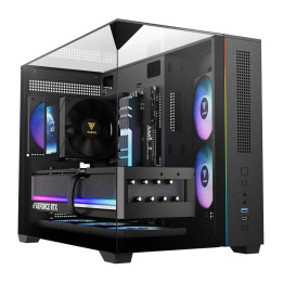 Кутия за компютър Gamdias ATLAS M3M, A-RGB, USB-C, mATX - GAMDIAS-ATLAS-M3M-BK