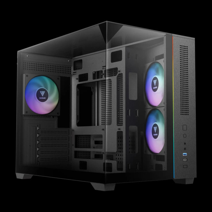 Кутия за компютър Gamdias ATLAS M3M, A-RGB, USB-C, mATX - GAMDIAS-ATLAS-M3M-BK