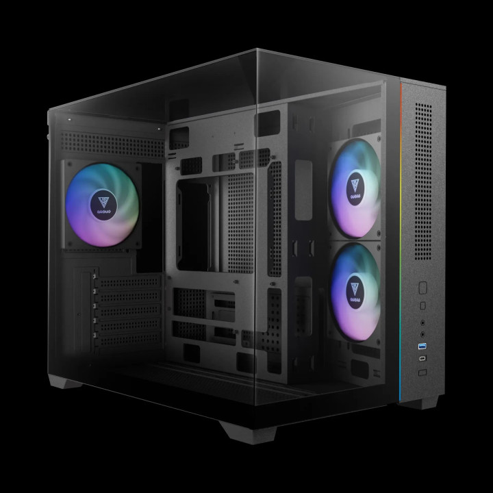 Кутия за компютър Gamdias ATLAS M3M, A-RGB, USB-C, mATX - GAMDIAS-ATLAS-M3M-BK