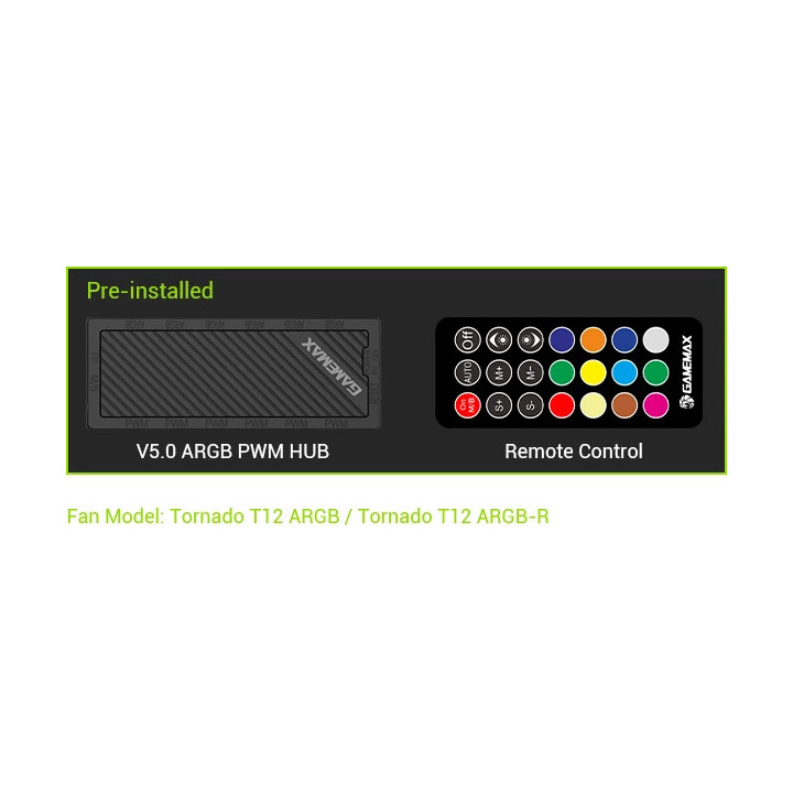 Кутия за компютър Gamemax Vista 2 AB, 3бр ARGB 120mm вентилатори, EATX - GM-VISTA-2-AB
