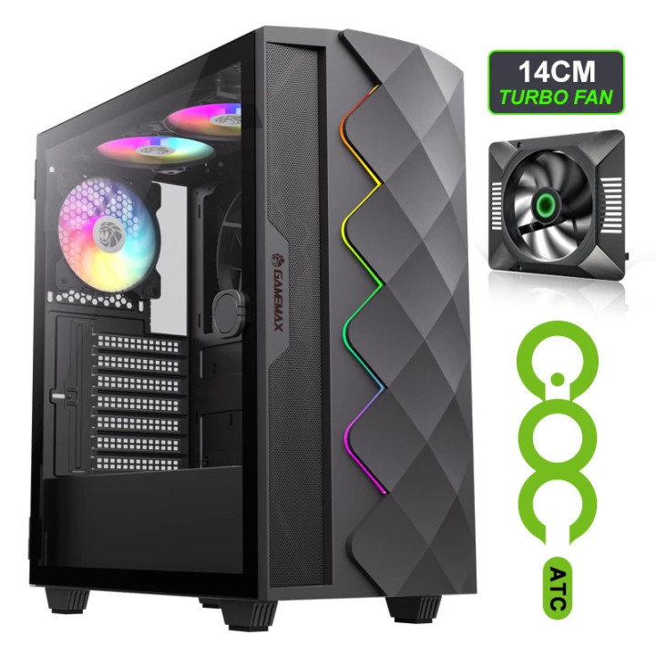 Кутия за компютър Gamemax Diamond CP A-RGB, EATX - 1126-3601R0057