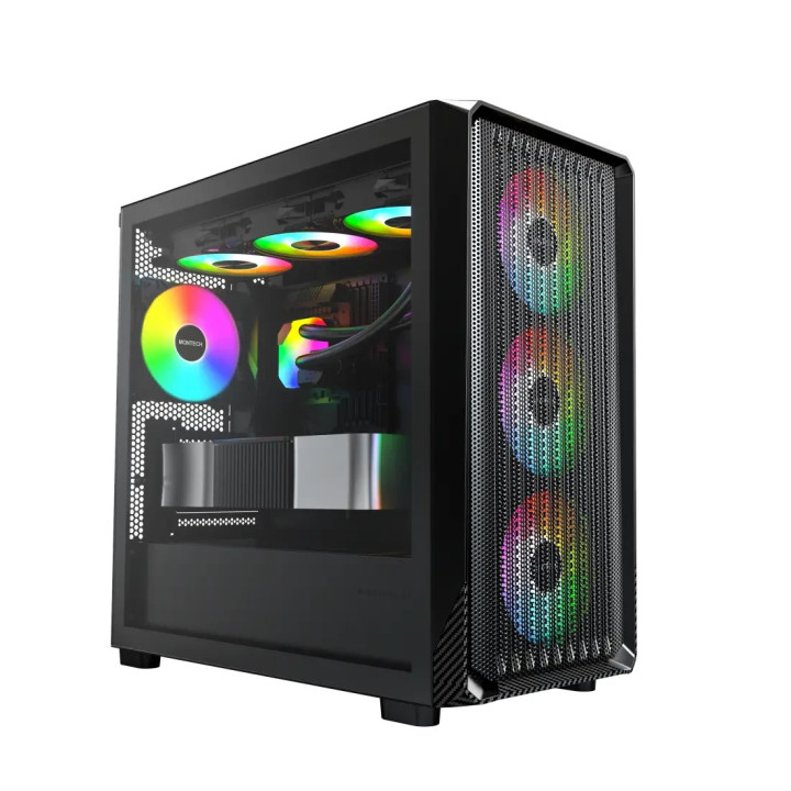 Кутия за компютър Montech X5M (B), 4 x 120 mm A-RGB, USB-C, mATX - MONTECH-X5M-B