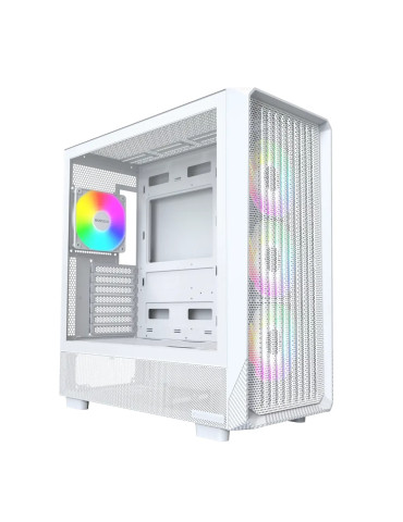 Кутия за компютър Montech X5 (W),  4бр A-RGB вентилатори, USB-C, ATX - MONTECH-X5-W