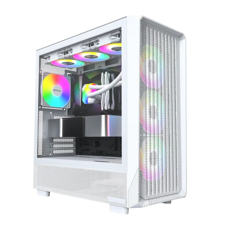 Кутия за компютър Montech X5 (W),  4бр A-RGB вентилатори, USB-C, ATX - MONTECH-X5-W