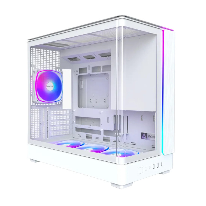 Кутия за компютър Montech KING 15 PRO (W), 4бр ARGB 120mm вентилатори, USB-C, mATX - MONTECH-KING-15-PRO-W