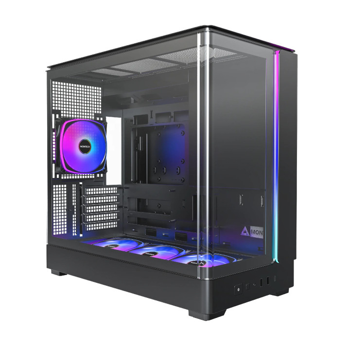 Кутия за компютър Montech KING 15 PRO (B), 4бр ARGB 120mm вентилатори, USB-C, mATX - MONTECH-KING-15-PRO-B