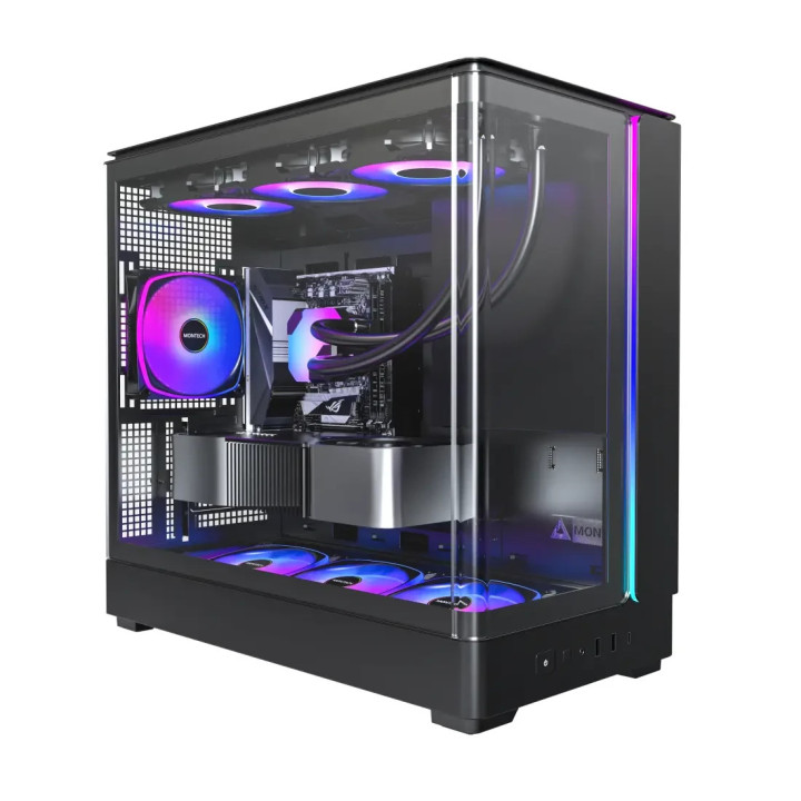Кутия за компютър Montech KING 15 PRO (B), 4бр ARGB 120mm вентилатори, USB-C, mATX - MONTECH-KING-15-PRO-B