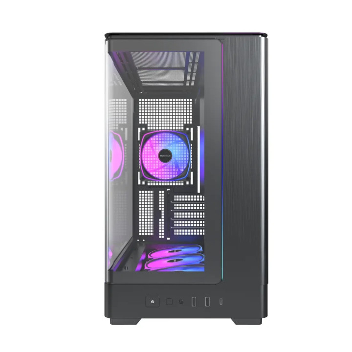 Кутия за компютър Montech KING 15 PRO (B), 4бр ARGB 120mm вентилатори, USB-C, mATX - MONTECH-KING-15-PRO-B