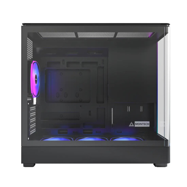 Кутия за компютър Montech KING 15 PRO (B), 4бр ARGB 120mm вентилатори, USB-C, mATX - MONTECH-KING-15-PRO-B