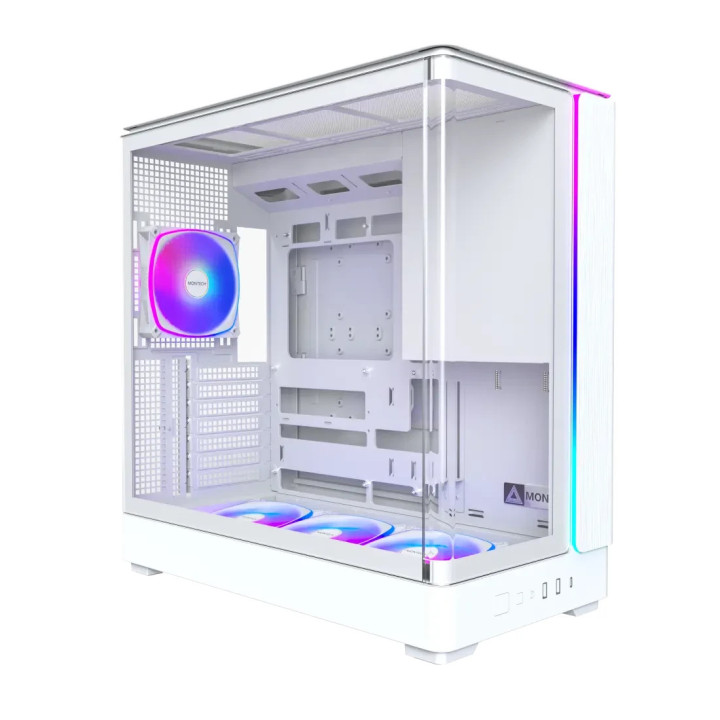 Кутия за компютър Montech KING 45 PRO (W), 4бр ARGB 120mm вентилатори, USB-C, ATX - MONTECH-KING-45-PRO-W