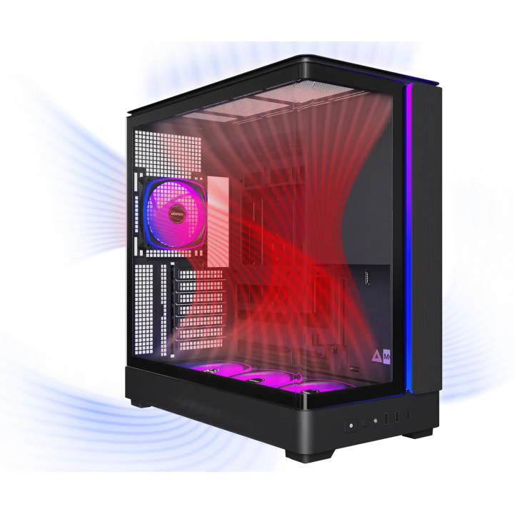 Кутия за компютър Montech KING 45 PRO (W), 4бр ARGB 120mm вентилатори, USB-C, ATX - MONTECH-KING-45-PRO-W