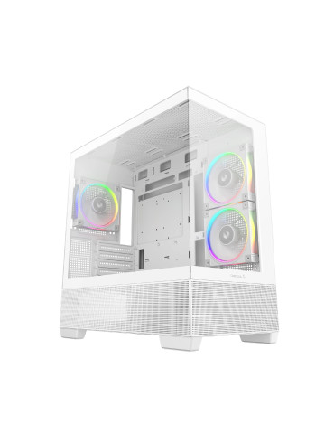 Кутия за компютър DeepCool CG380 3F WH, 3бр ARGB вентилатори, USB-C, ATX - R-CG380-WHAGM3-G