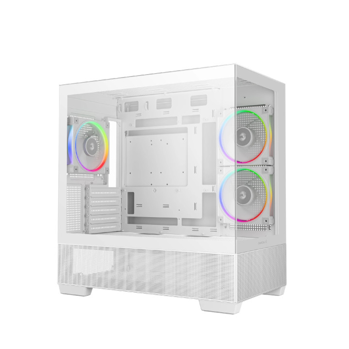 Кутия за компютър DeepCool CG380 3F WH, 3бр ARGB вентилатори, USB-C, ATX - R-CG380-WHAGM3-G