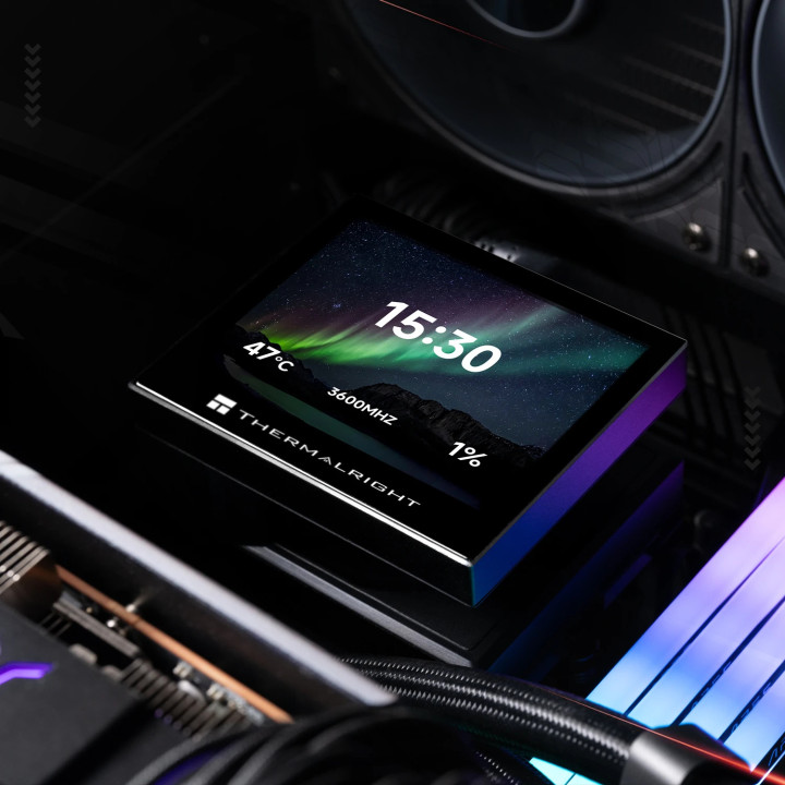 Водно охлаждане за процесор Thermalright Stream Vision 360 Black - 3.5 inch Full Color LCD Display - STREAM-VISION-360-BK