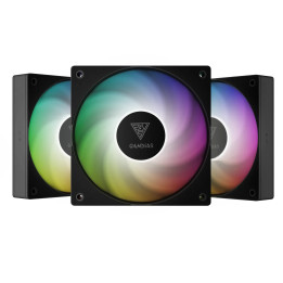 Комплект вентилатори 3-in-1 3x120mm Gamdias NOTUS M1-1203 ARGB, Swappable Fan Blades (Reverse Fan Blades Included), A-RGB - GAMDIAS-NOTUS-M1-1203-ARGB-BK