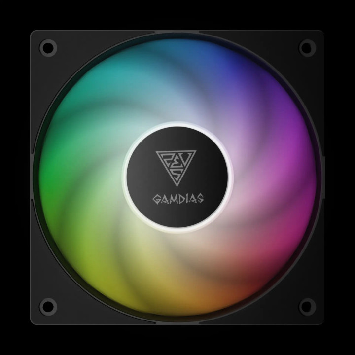 Комплект вентилатори 3-in-1 3x120mm Gamdias NOTUS M1-1203 ARGB, Swappable Fan Blades (Reverse Fan Blades Included), A-RGB - GAMDIAS-NOTUS-M1-1203-ARGB-BK