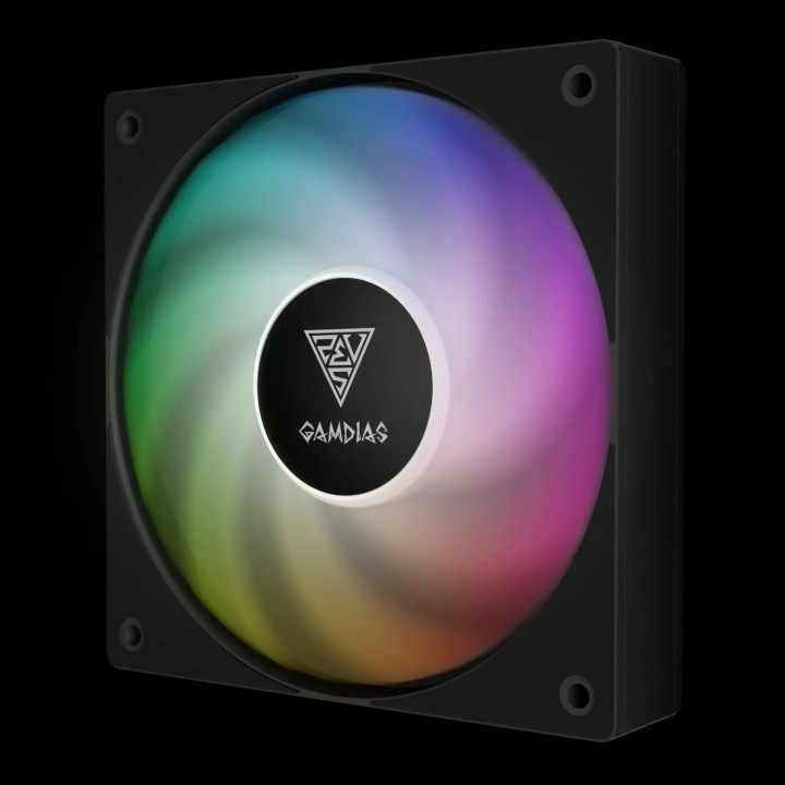 Комплект вентилатори 3-in-1 3x120mm Gamdias NOTUS M1-1203 ARGB, Swappable Fan Blades (Reverse Fan Blades Included), A-RGB - GAMDIAS-NOTUS-M1-1203-ARGB-BK
