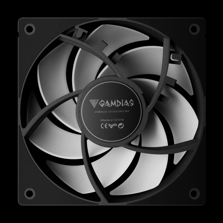 Комплект вентилатори 3-in-1 3x120mm Gamdias NOTUS M1-1203 ARGB, Swappable Fan Blades (Reverse Fan Blades Included), A-RGB - GAMDIAS-NOTUS-M1-1203-ARGB-BK