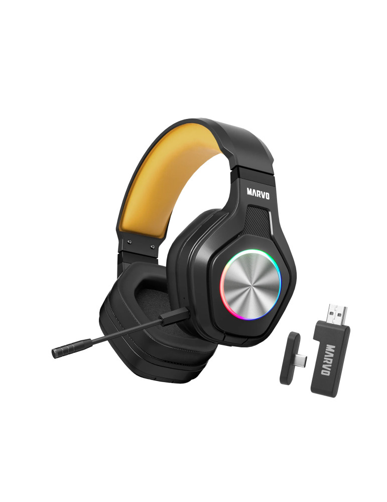 Безжични геймърски слушалки Marvo Pulz 80W - Bluetooth, 2.4G - MARVO-HG9084W - MARVO-HG9084W-BK