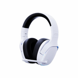 Bluetooth геймърски слушалки ATK M1 Mercury White - Bluetooth 5.3, 2.4G, ENC, Virtual 7.1 Surround - M1-MERCURY-WH