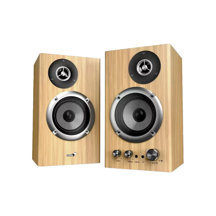 Bluetooth тонколони Genius SP-HF1812BT - 50W RMS, Bluetooth 5.3, Pine Wood - GENIUS-SP-HF1812BT-PINE