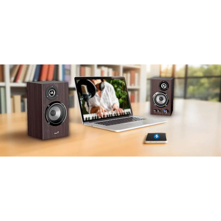Bluetooth тонколони Genius SP-HF1812BT - 50W RMS, Bluetooth 5.3, Pine Wood - GENIUS-SP-HF1812BT-PINE