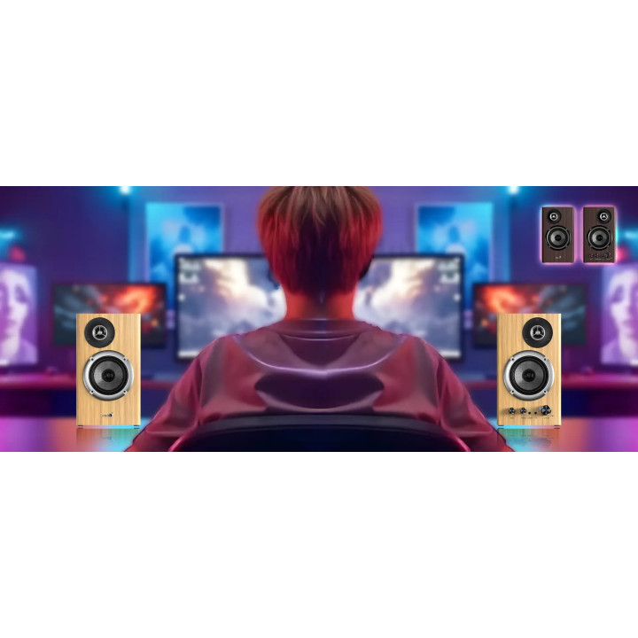 Bluetooth тонколони Genius SP-HF1812BT - 50W RMS, Bluetooth 5.3, Dark Brown - GENIUS-SP-HF1812BT-DARK