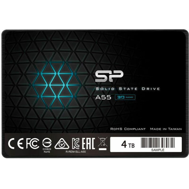 SSD диск Silicon Power Ace 4TB A55 SATAIII 3D NAND, SLC Cache, 7mm 2.5" Blue, 560/530 MB/s - SP004TBSS3A55S25