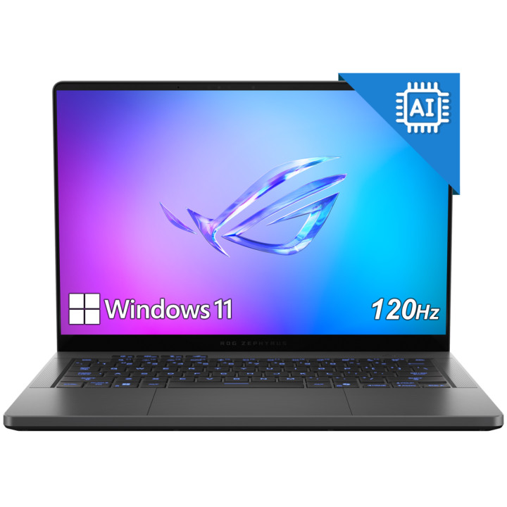 Гейминг лаптоп ASUS ROG Zephyrus 14" AMD Ryzen AI 9 HX 370, RTX 5070 Ti, 32GB LPDDR5X, 1TB SSD - 90NR0M53-M007P0 - 1