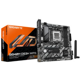 Дънна платка GIGABYTE B840M DS3H WiFi6 (Rev. 1.1), AMD Socket AM5, Micro ATX, 4x DDR5, 2x M.2 PCIe 4.0, 4x SATA3, Wi-Fi 6, 2.5Gb
