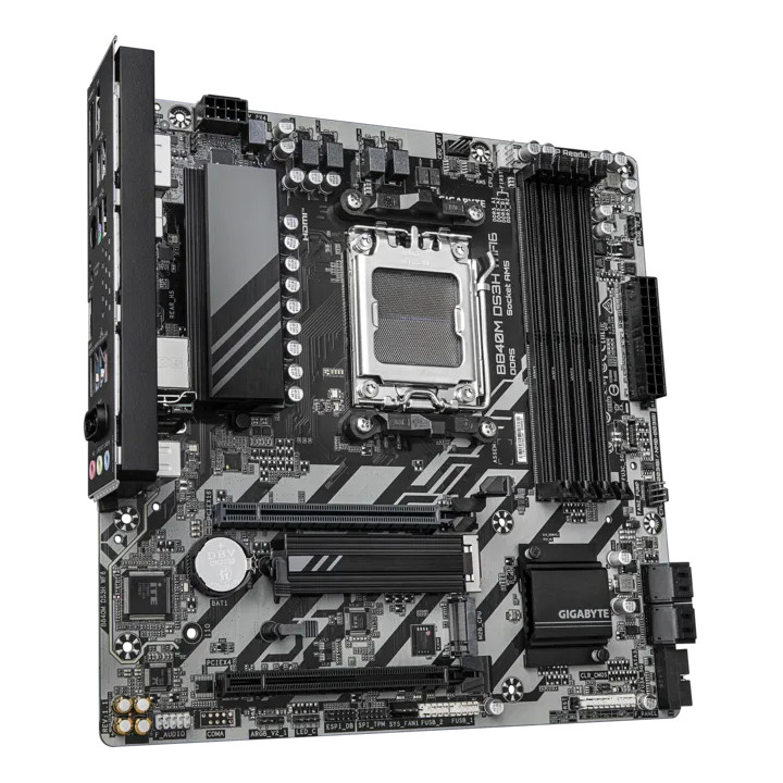 Дънна платка GIGABYTE B840M DS3H WiFi6 (Rev. 1.1), AMD Socket AM5, Micro ATX, 4x DDR5, 2x M.2 PCIe 4.0, 4x SATA3, Wi-Fi 6, 2.5Gb