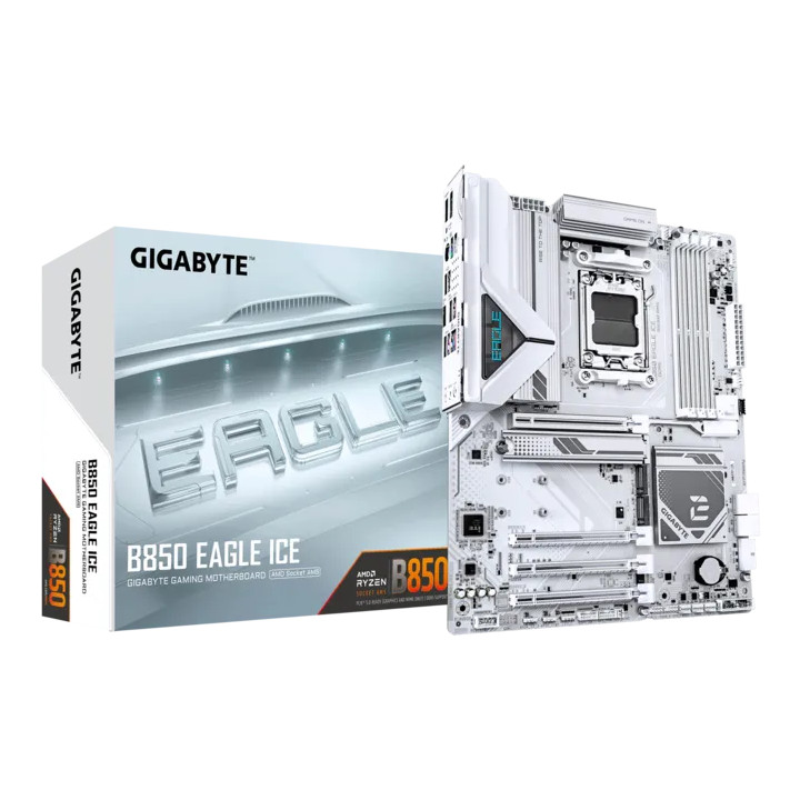 Дънна платка GIGABYTE B850 Eagle ICE, AMD AM5, DDR5, ATX - 1