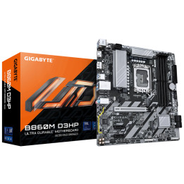 Дънна платка GIGABYTE B860M D3HP, Micro ATX, LGA1851, Intel B860 Express, DDR5 до 256GB, 2x M.2 NVMe, 4x SATA3, PCIe 5.0, HDMI/D
