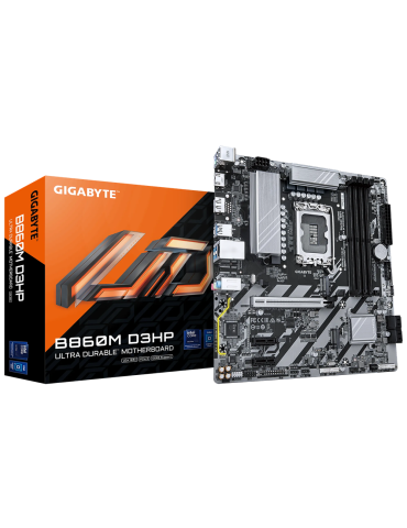 Дънна платка GIGABYTE B860M D3HP, Micro ATX, LGA1851, Intel B860 Express, DDR5 до 256GB, 2x M.2 NVMe, 4x SATA3, PCIe 5.0, HDMI/D