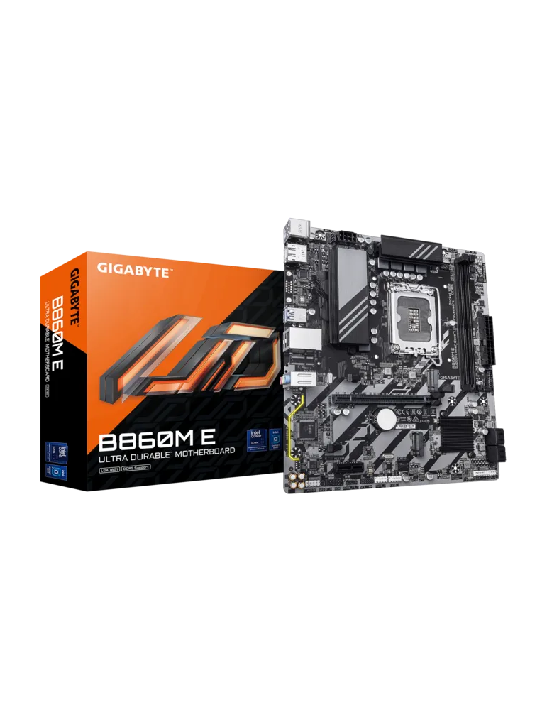 Дънна платка GIGABYTE B860M E, Micro ATX LGA1851, Intel B860, 2x DDR5, 2x M.2 PCIe 4.0, 4x SATA - B860M E - 1