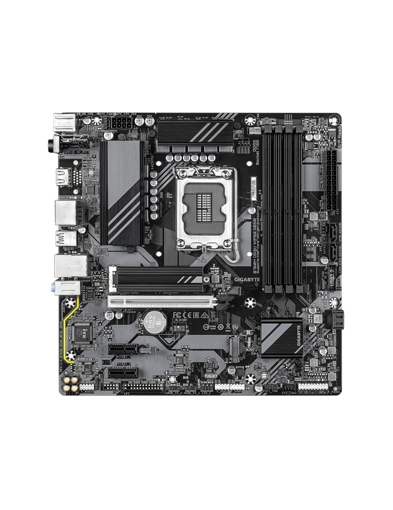 Дънна платка GIGABYTE B760M DS3H WiFi6E Gen5, Intel B760, LGA1700, Micro ATX, 4xDDR5, 2xM.2, 4xSATA, WiFi 6E, Bluetooth 5.3 - 2