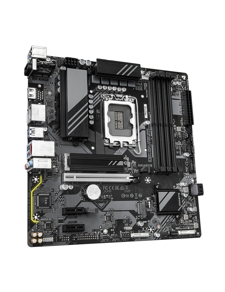 Дънна платка GIGABYTE B760M DS3H WiFi6E Gen5, Intel B760, LGA1700, Micro ATX, 4xDDR5, 2xM.2, 4xSATA, WiFi 6E, Bluetooth 5.3 - 3