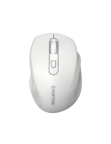 Безжична ергономична мишка с тихи бутони CANYON CNE-CMSW20W Ergonomic, 6 бутона, 2.4GHz, MX8650A Sensor 1600 DPI, 2xAAA батерия 