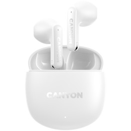 Bluetooth слушалки CANYON OnGo 13, Bluetooth 5.4, 6h батерия, 30h общо време, USB-C зареждане - CNS-TWS13W - 1