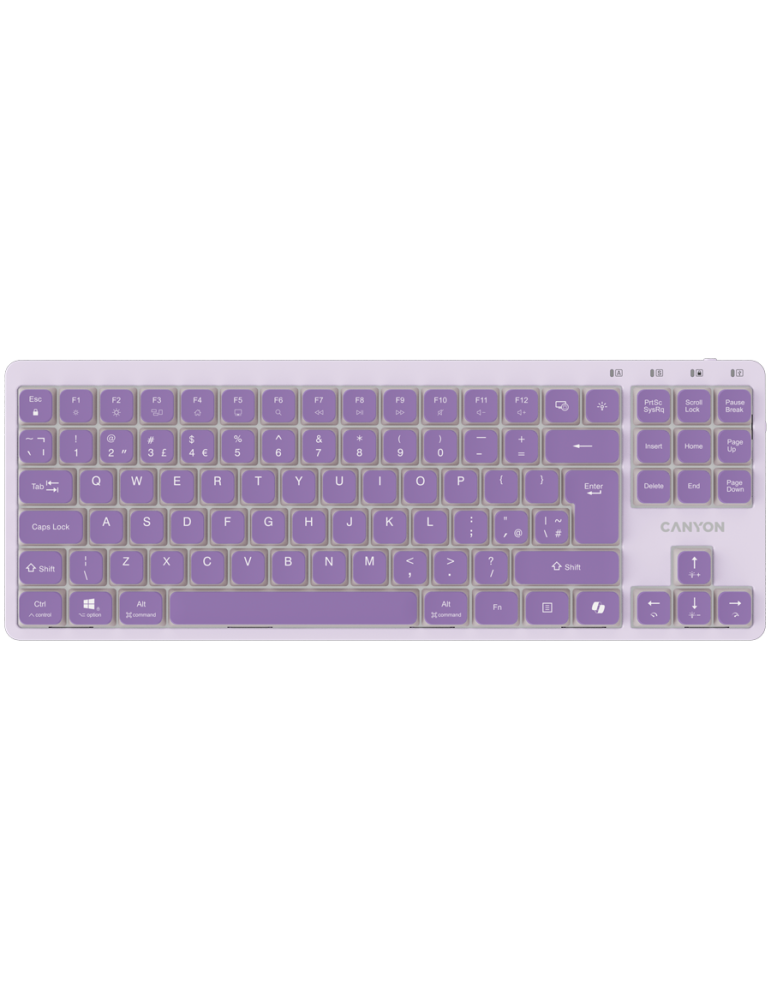 Механична геймърска клавиатура CANYON OnType 10, TKL 90 клавиша,  Low Profile, USB, White LED, 1.8m кабел - CNS-HKB10V - 1