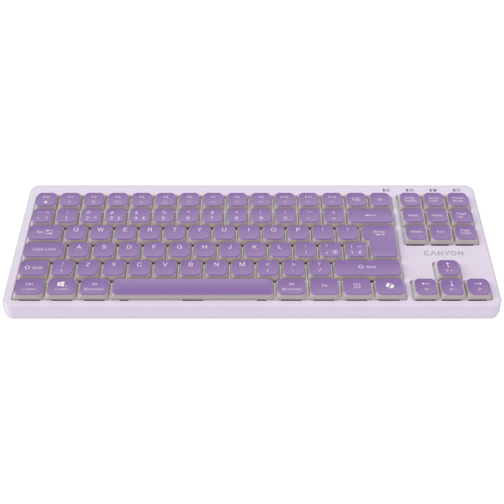 Механична геймърска клавиатура CANYON OnType 10, TKL 90 клавиша,  Low Profile, USB, White LED, 1.8m кабел - CNS-HKB10V - 2