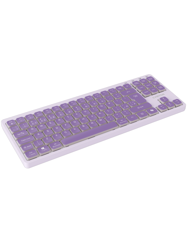 Механична геймърска клавиатура CANYON OnType 10, TKL 90 клавиша,  Low Profile, USB, White LED, 1.8m кабел - CNS-HKB10V - 3