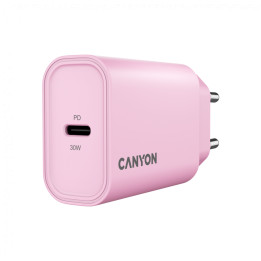 Зарядно устройство CANYON OnCharge 30CL, 30W USB-C Power Delivery, EU, розово - CNE-CHA30CLPK - 1