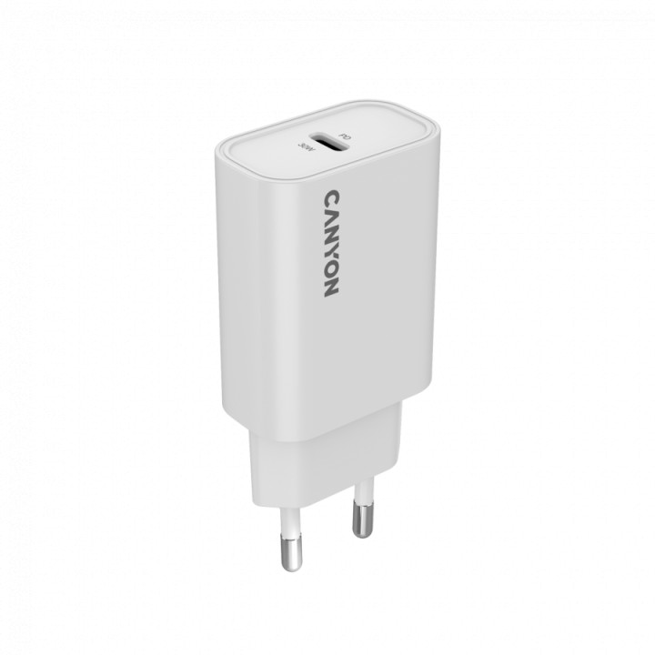 Захранващ адаптер CANYON OnCharge 30CL, 30W USB-C PD, AC 100-240V - CNE-CHA30CLW - 1