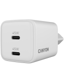 Зарядно устройство CANYON CU45CC, 45W 2xUSB-C PD/PPS GaN, EU - CNS-CUW45CC - 5