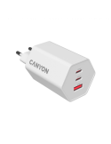 Захранващ адаптер CANYON Hexagon 65, 65W GaN, 2x USB-C PD, 1x USB-A QC, EU - CND-CHAHEX65W - 3