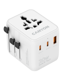 Захранващ адаптер CANYON OnTour One, 20W, EU/UK/US/AUS, 3 портала USB/USB-C, GaN Technology, бял - CNS-TA20W1005W - 1