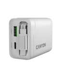Захранващ адаптер CANYON OnCharge 65RC, 65W USB-C/USB-A, Power Delivery, GaN Technology, Вграден кабел, EU - CNS-CURC65ACW - 8